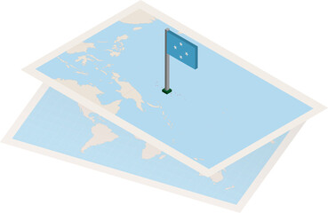 Micronesia map and flag