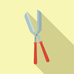 Big blade scissors icon flat vector. Garden trimming. Service lawn branch