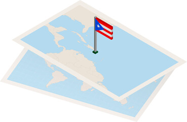 Puerto Rico map and flag
