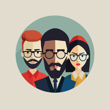 Team icon in cartoon, doodle style. Image for t-shirt, web, mobile apps and ui. Isolated 2d vector illustration in logo, icon, sketch style, Eps 10. AI Generative