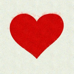 Illustration of One beautiful bright red heart on a beige background