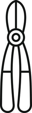 black garden shears outline clip art preview