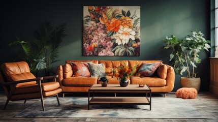 A Living Room Filled With Furniture and a Painting on the Wall
