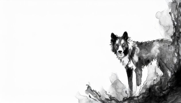 black and white dog background