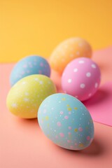 Fototapeta na wymiar Easter colorful eggs. Generative AI