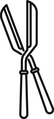 Big blade scissors icon outline vector. Garden trimming. Service lawn branch