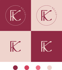 Minimal Innovative Initial FK logo  logo Letter FK  creative elegant Monogram Premium Business logo icon