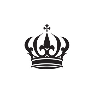 Crown in cartoon, doodle style . Image for t-shirt, web, mobile apps and ui. Isolated 2d vector illustration in logo, icon, sketch style, Eps 10, black and white. AI Generative