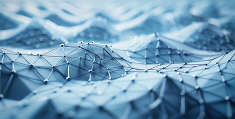 low poly wireframe blue background 