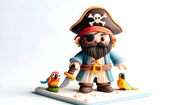 Personnage en p&acirc;te &agrave; modeler : Capitaine des pirates