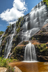 Obraz premium cachoeira no distrito de Cocais, na cidade de Barão de Cocais, Estado de Minas Gerais, Brasil