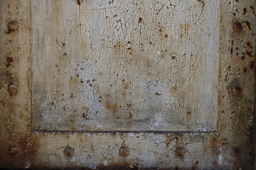 corroded wrought iron fence , old metal ornaments