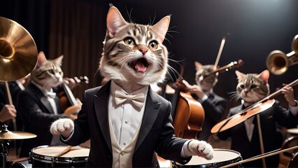 Symphonic Cats: The Paw Concert - obrazy, fototapety, plakaty