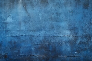 Obraz premium Blue grunge background with scratches. Dirty navy cement textured wall. Vintage wide long backdrop use for design web banner with scratches and cracks. Old stained dark concrete, distressed texture