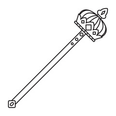 Royal staff outline icon Vector
