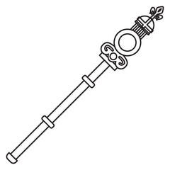 Royal staff outline icon Vector