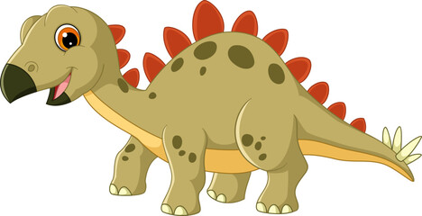 Cartoon kentrosaurus on white background