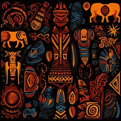 African brown print pattern
