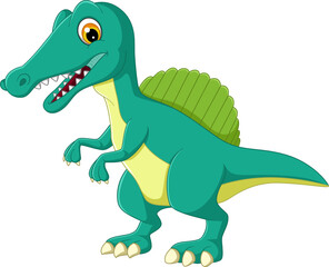 Cartoon spinosaurus on white background