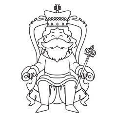 Cute king character with crown Vector