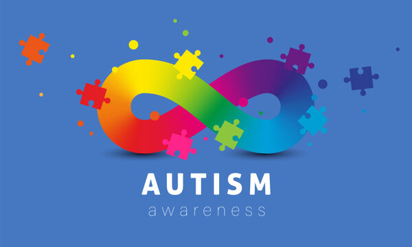Autistic Pride Day. Colorful rainbow infinity. Autism awareness symbol. Infinity sign color spectrum. Rainbow gradient in the shape of the infinity sign. Neurodiversity Symbol - Powered by Adobe
