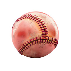 Red Baseball Ball on White Background