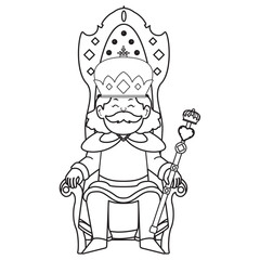 Cute king character with crown Vector