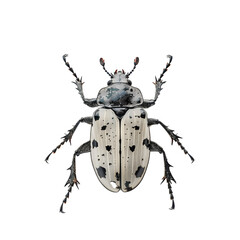 Long-Antennae Black and White Beetle