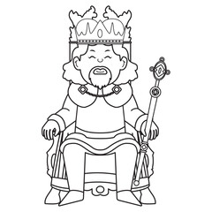 Cute king character with crown Vector