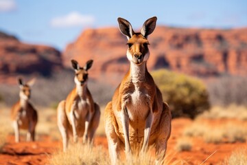 Des kangourous dans l'australie sauvage » IA générative