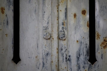 corroded wrought metal fence closeup