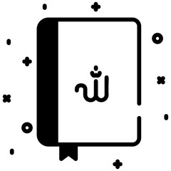 black and wight glyph  ramadan icon quran