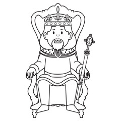 Cute king character with crown Vector