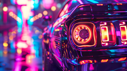a car with a disco light on the back 