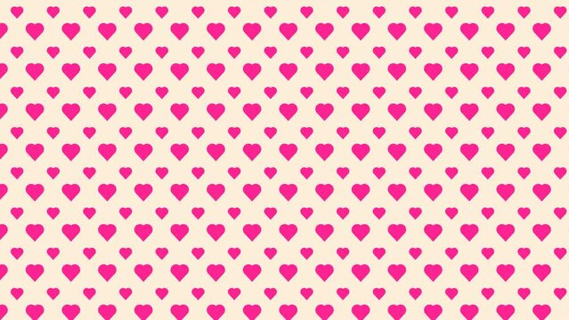 Love pattern animation scrolling smooth from bottom to top left