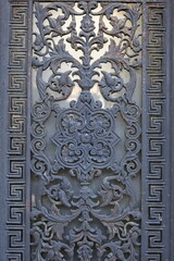 close up ancient weathered wrought metal  ornaments 