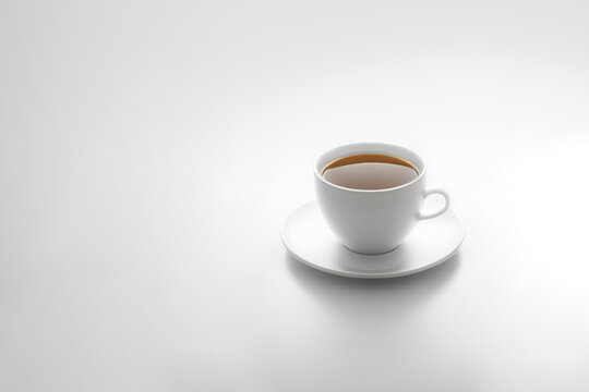 Comfort in a Cup: Enjoying Hot Tea on a Solid Table Background