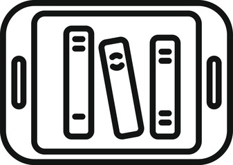 Tablet online books icon outline vector. Read person guide. Books collection