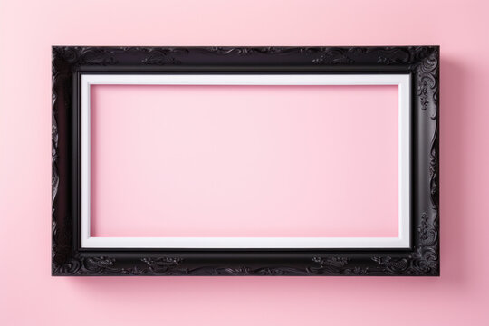 Picture frame on a pink background