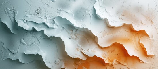 This close-up photo showcases a white and orange wall, highlighting the vibrant colors and textures...