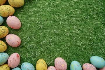 Happy Easter Eggs Basket personalized letter. Bunny hopping in flower humorous card decoration. Adorable hare 3d Render Quality rabbit illustration. Holy week easter hunt red sunflower card playful