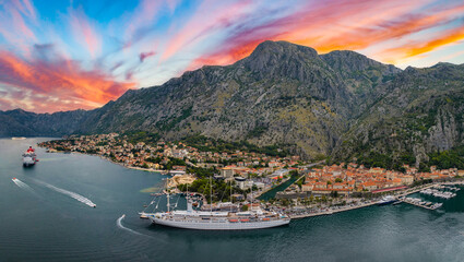 Port of Kotor, Montenegro Drone Aerial