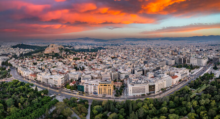 Downtown Athens, Greece Skyline Panorama
