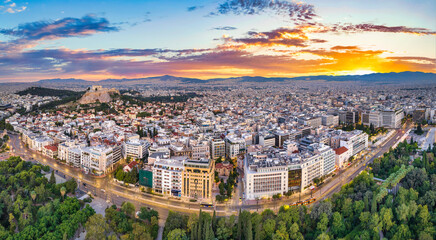 Athens, Greece Skyline Panorama - obrazy, fototapety, plakaty