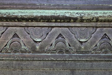 close up ancient weathered wrought metal  ornaments 