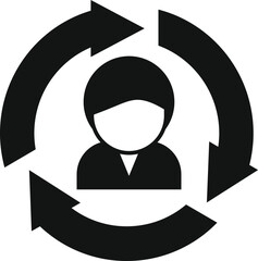 Change online client icon simple vector. Money meaning. Team crime process