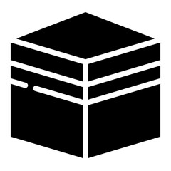 kaabah icon design, mecca ka'bah. vector illustration for islamic event, web, print or pictogram assets, hajj, umrah, ramadan kareem, ied mubarak