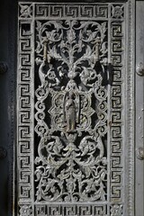 old weathered wrought metal ornaments