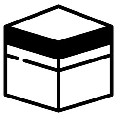 kaabah icon design, mecca ka'bah. vector illustration for islamic event, web, print or pictogram assets, hajj, umrah, ramadan kareem, ied mubarak
