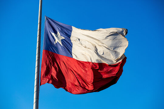 Bandera Bicentenario, Chilenean flag, Santiago de Chile, citry center, 2024